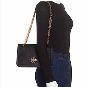TORY BURCH Convertible Black Leather Crossbody